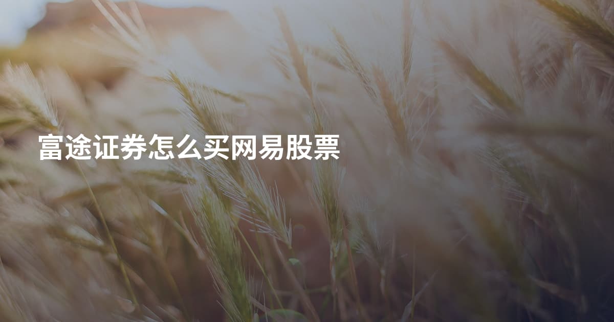 富途证券怎么买网易股票