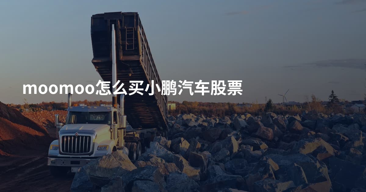 moomoo怎么买小鹏汽车股票