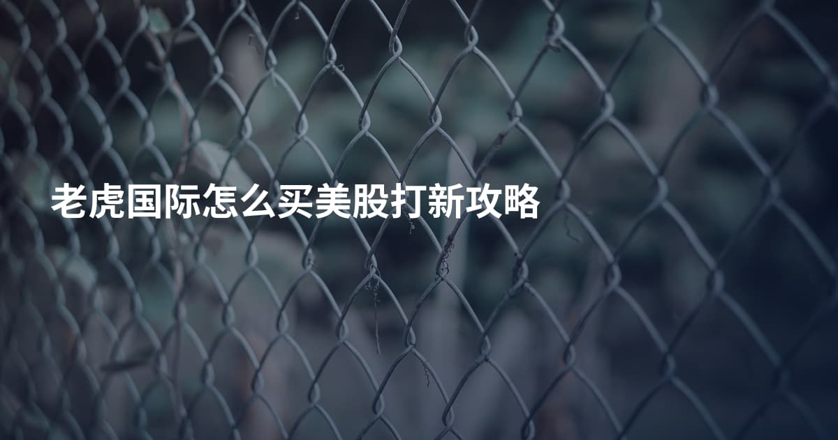老虎国际怎么买美股打新攻略