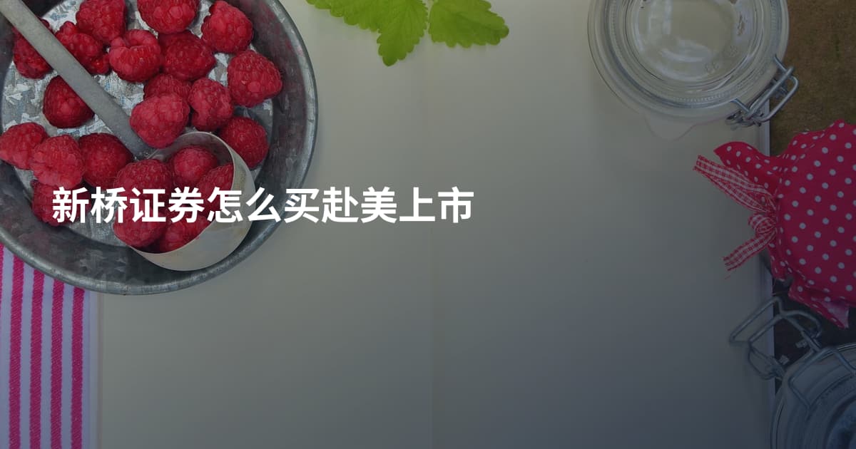 新桥证券怎么买赴美上市