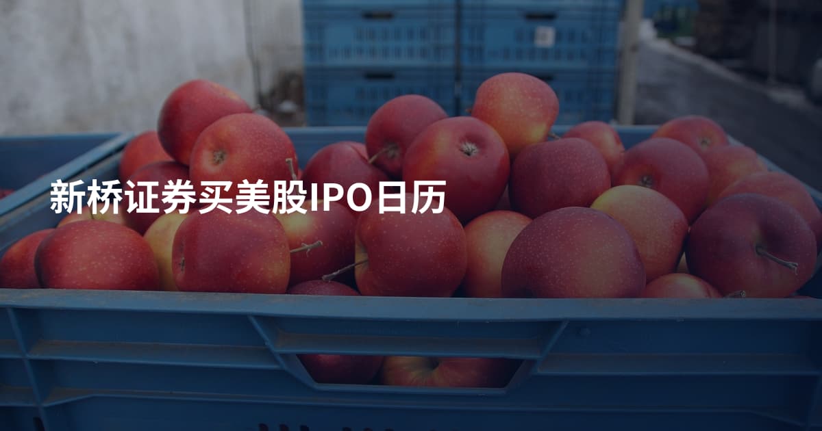 新桥证券买美股IPO日历