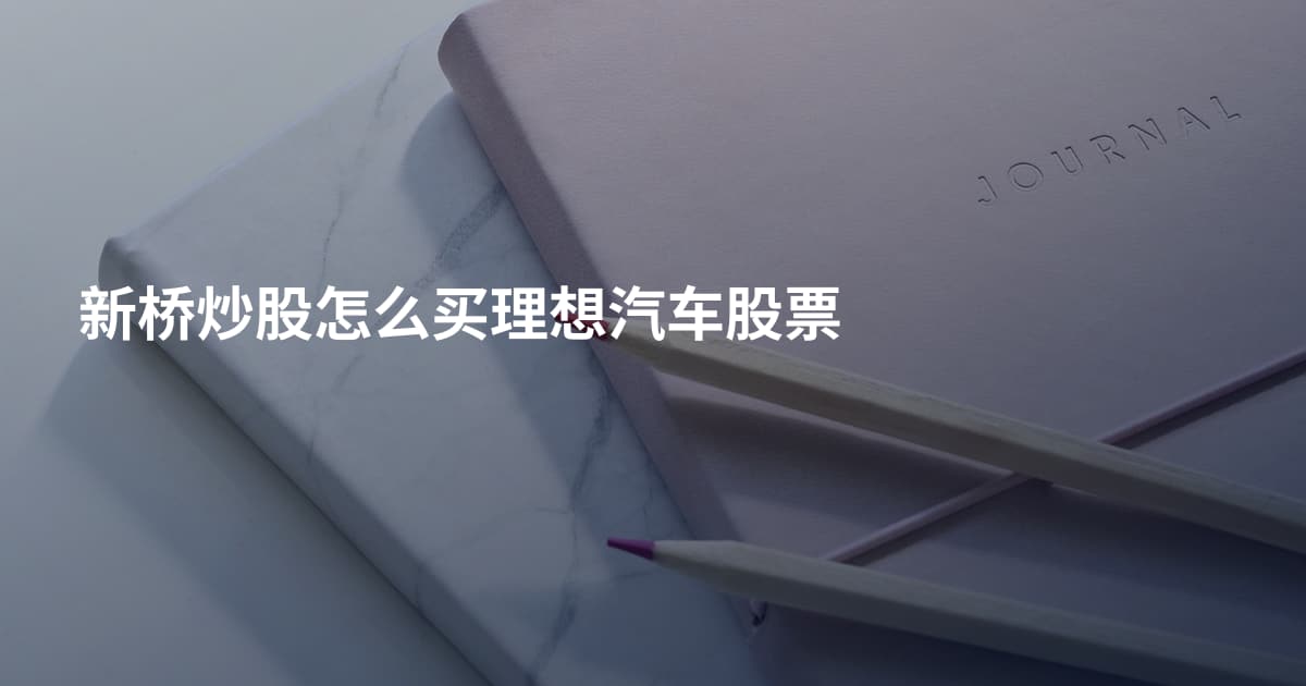 新桥炒股怎么买理想汽车股票