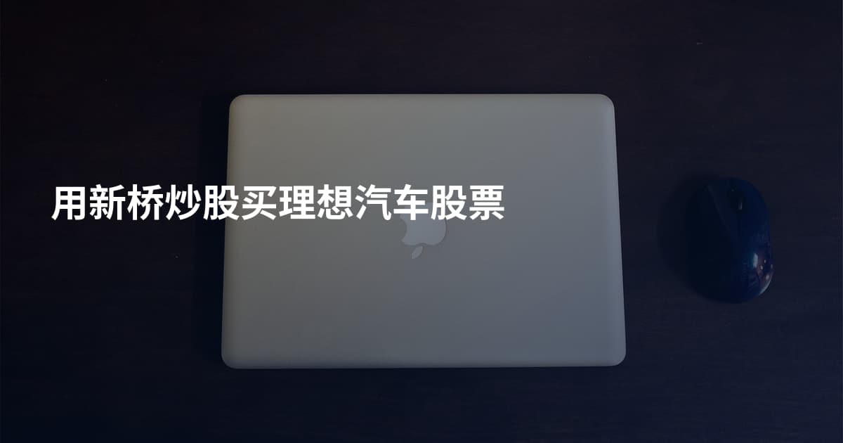 用新桥炒股买理想汽车股票