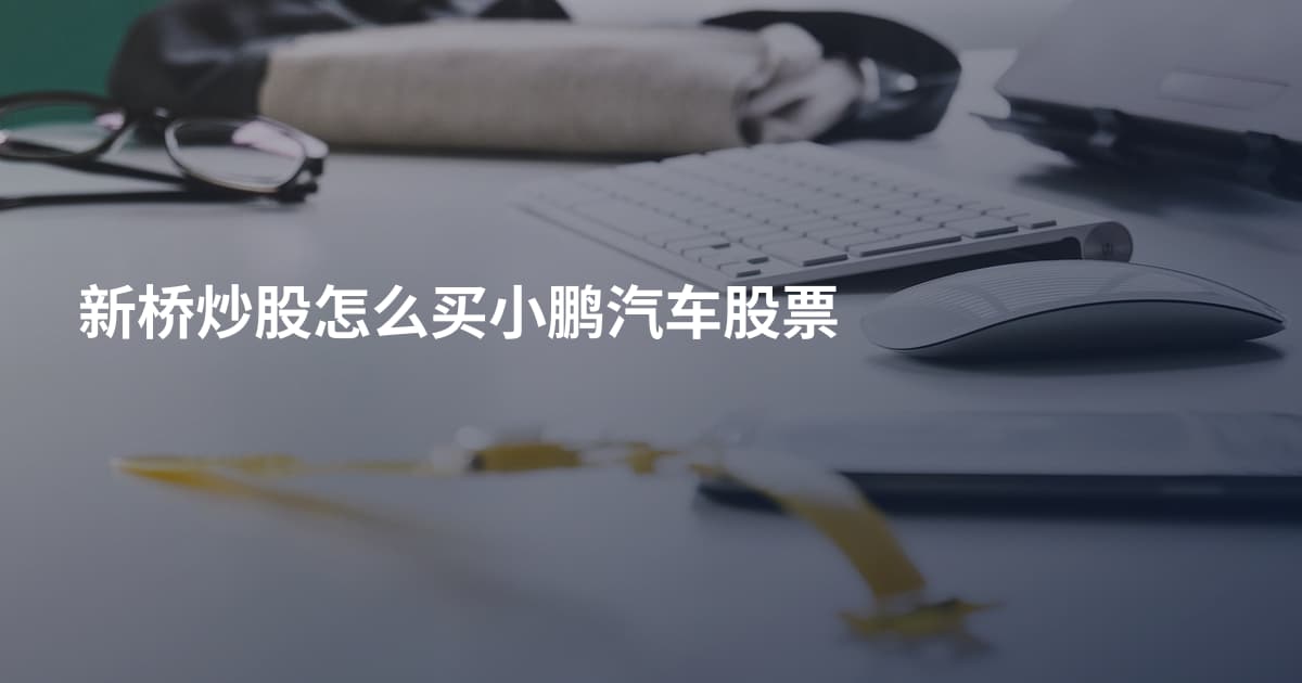 新桥炒股怎么买小鹏汽车股票
