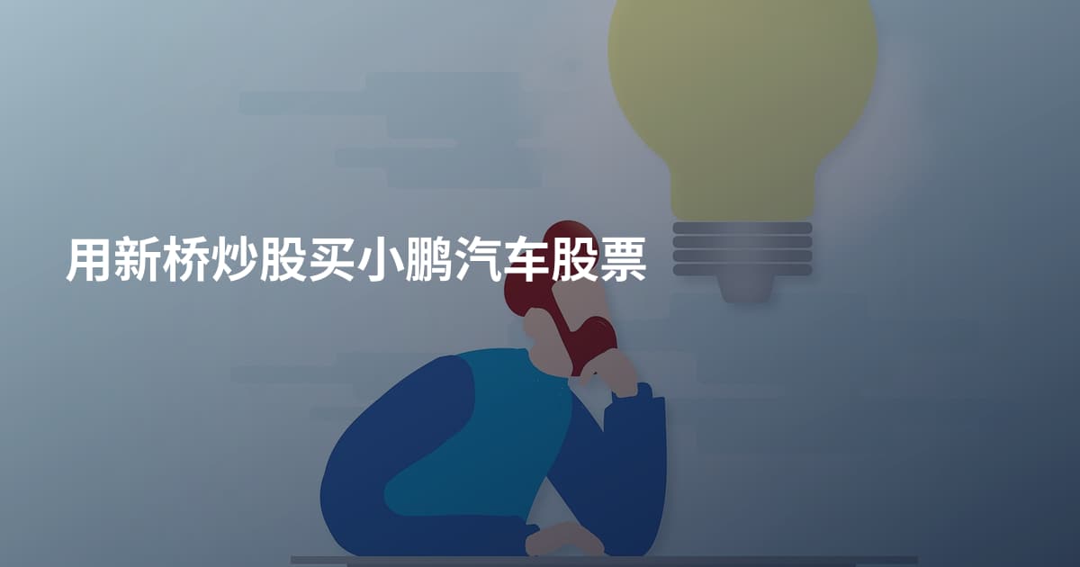 用新桥炒股买小鹏汽车股票