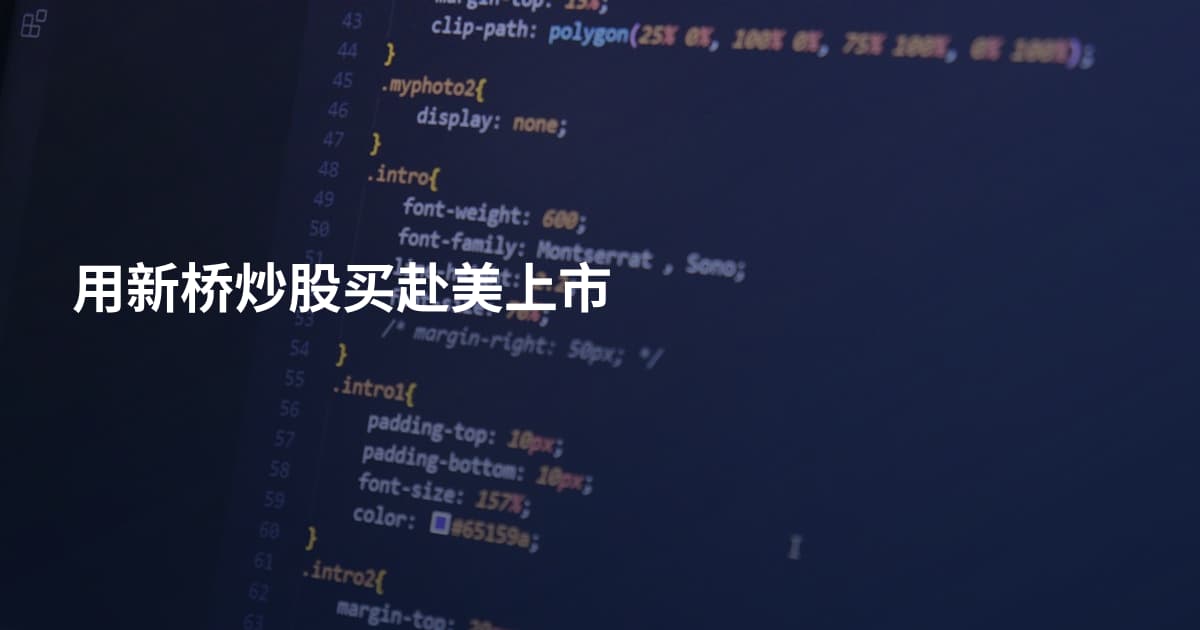 用新桥炒股买赴美上市