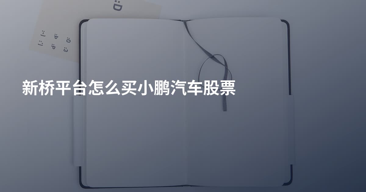 新桥平台怎么买小鹏汽车股票
