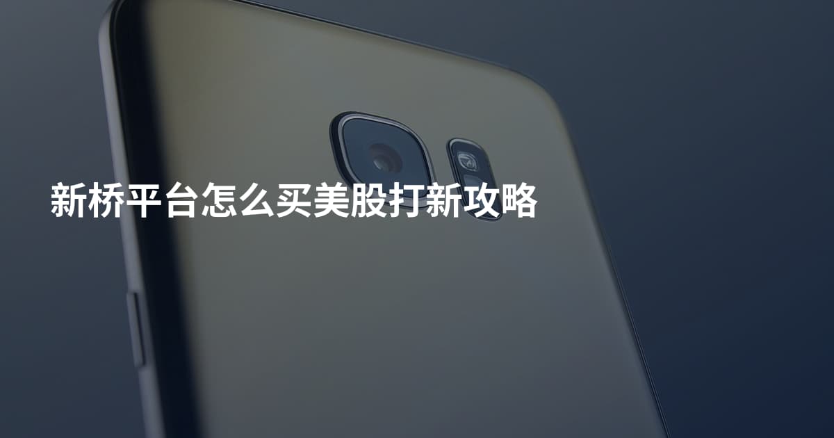 新桥平台怎么买美股打新攻略