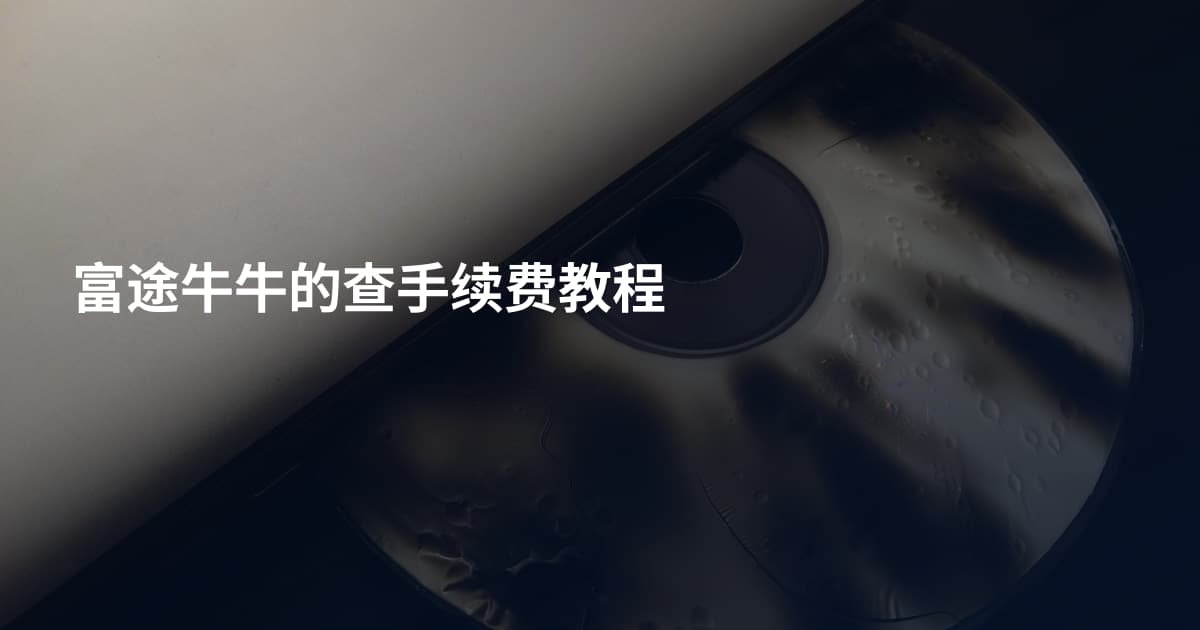 富途牛牛的查手续费教程