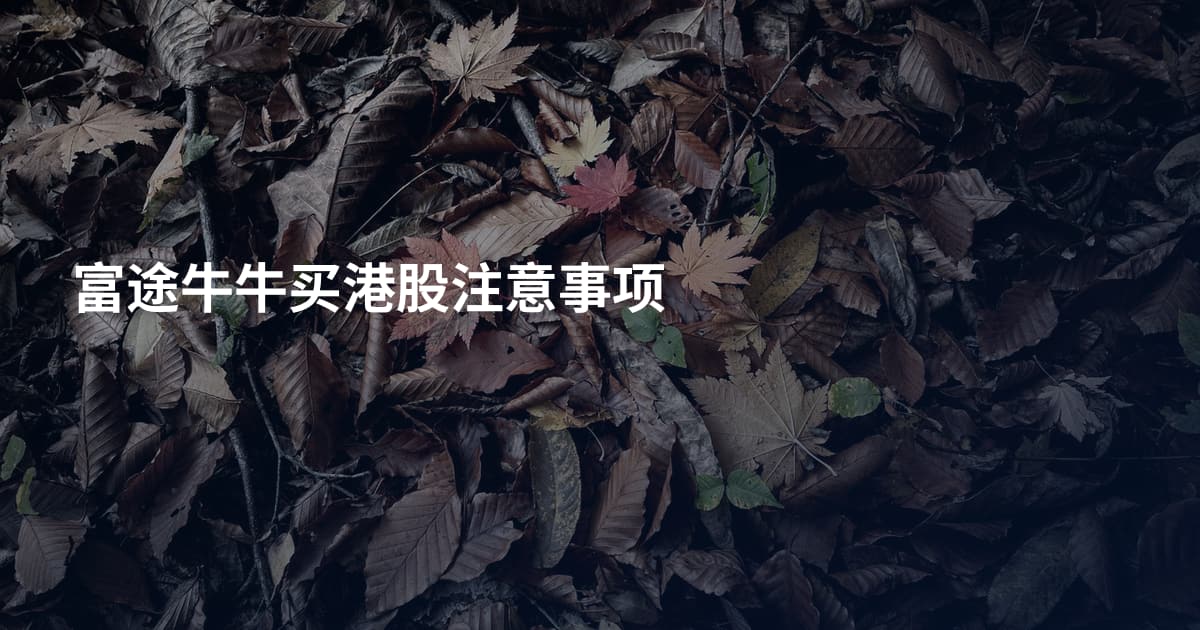 富途牛牛买港股注意事项
