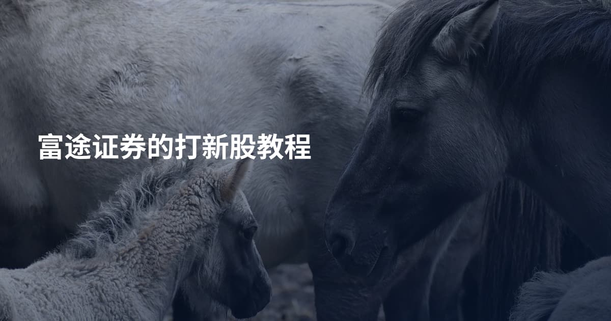 富途证券的打新股教程