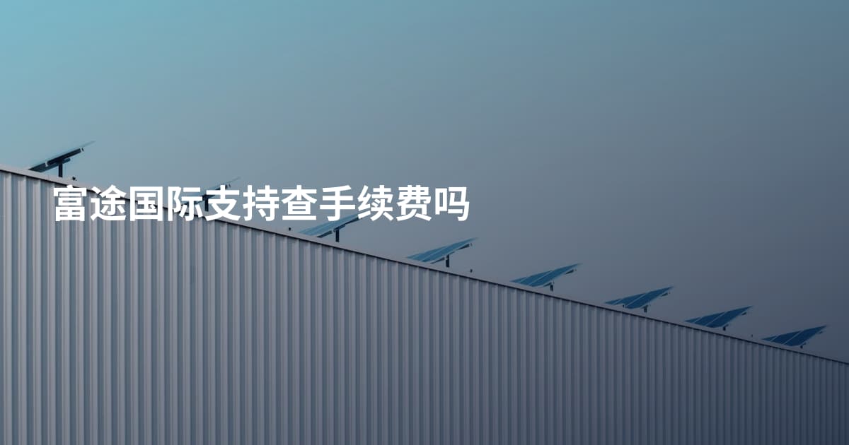 富途国际支持查手续费吗