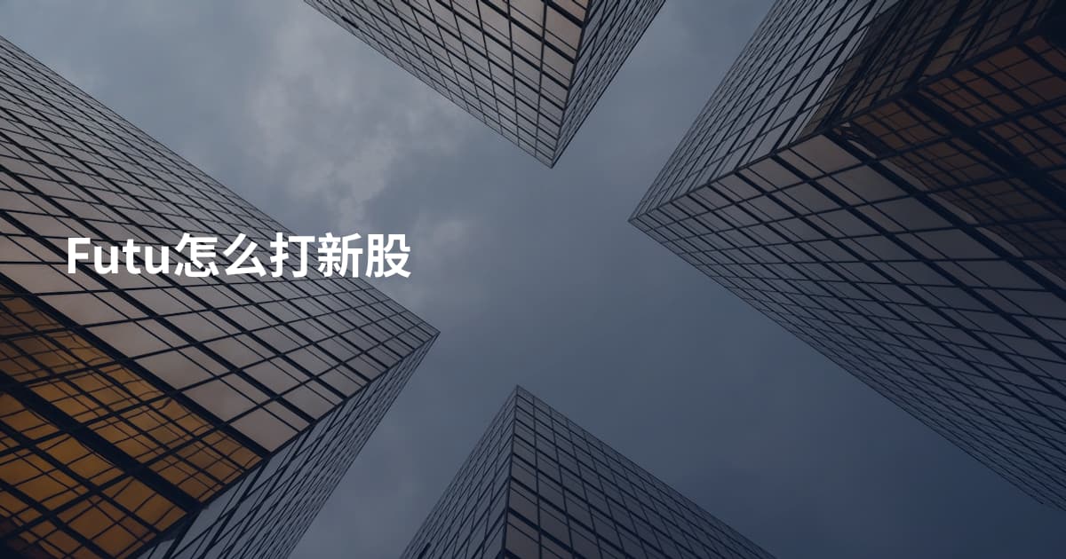Futu怎么打新股