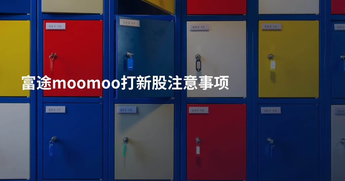 富途moomoo打新股注意事项