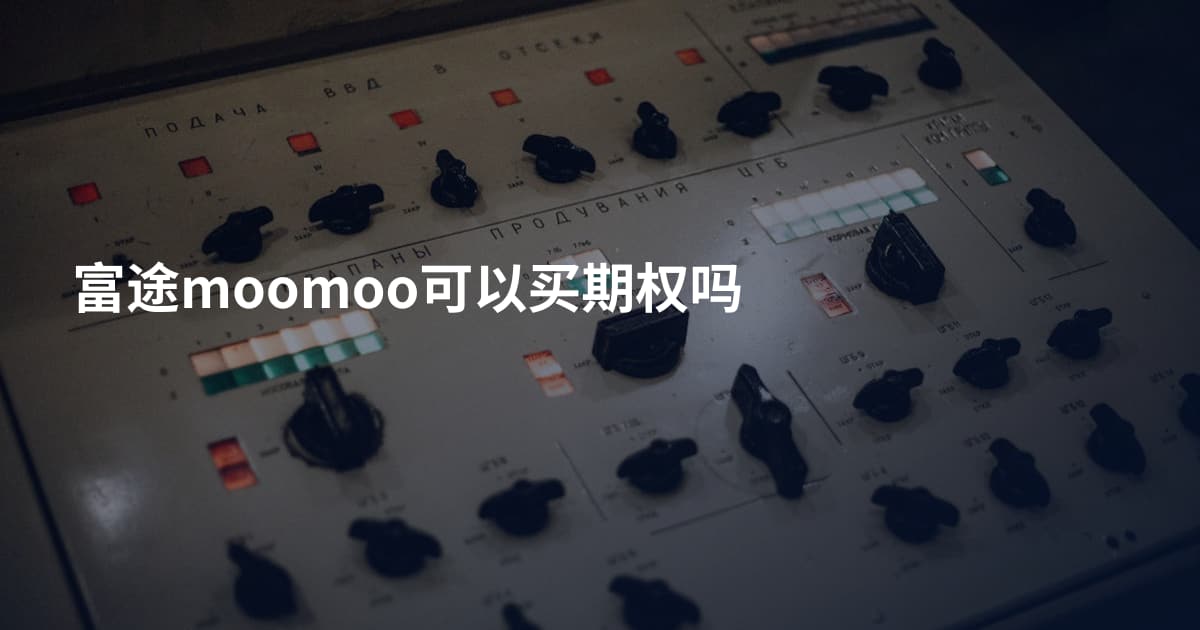 富途moomoo可以买期权吗