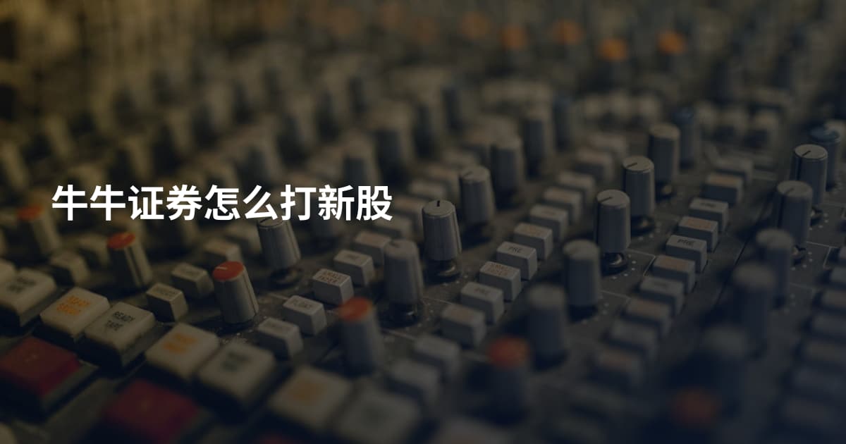 牛牛证券怎么打新股