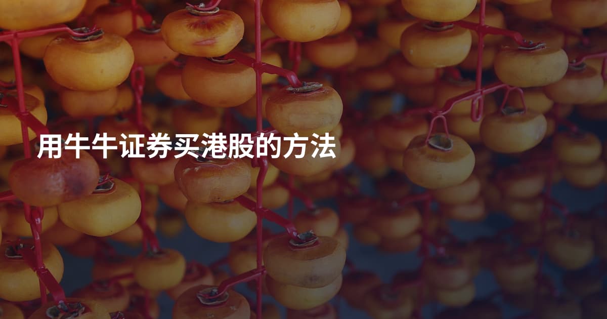用牛牛证券买港股的方法