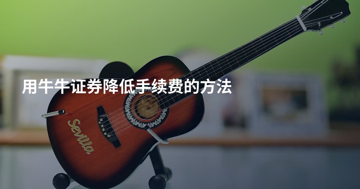 用牛牛证券降低手续费的方法
