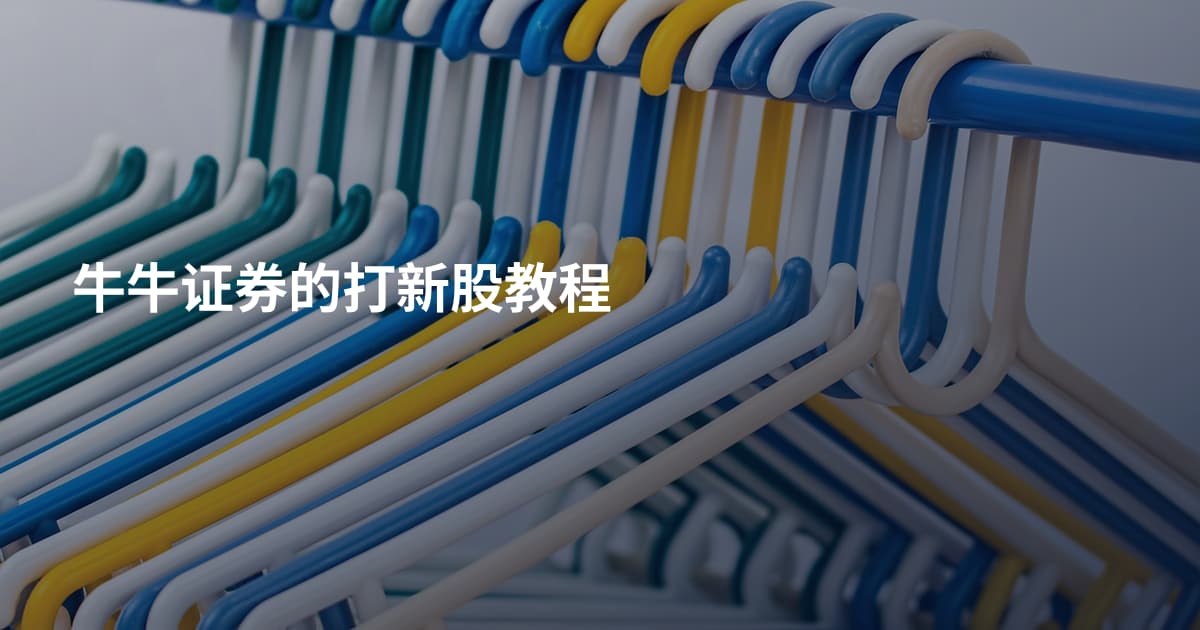 牛牛证券的打新股教程