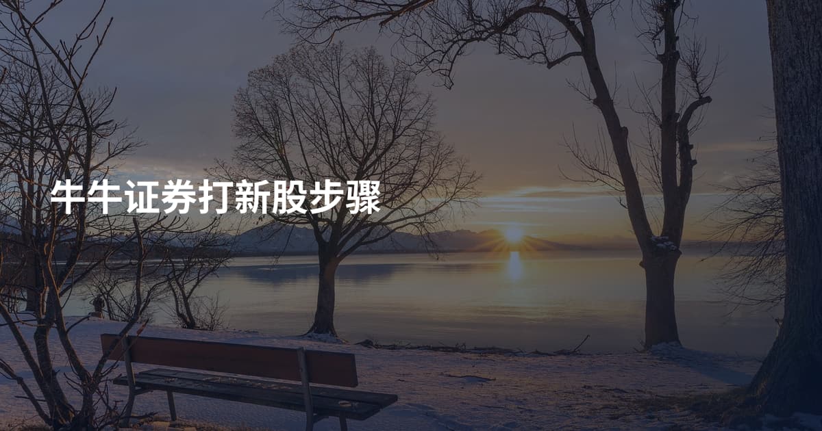 牛牛证券打新股步骤
