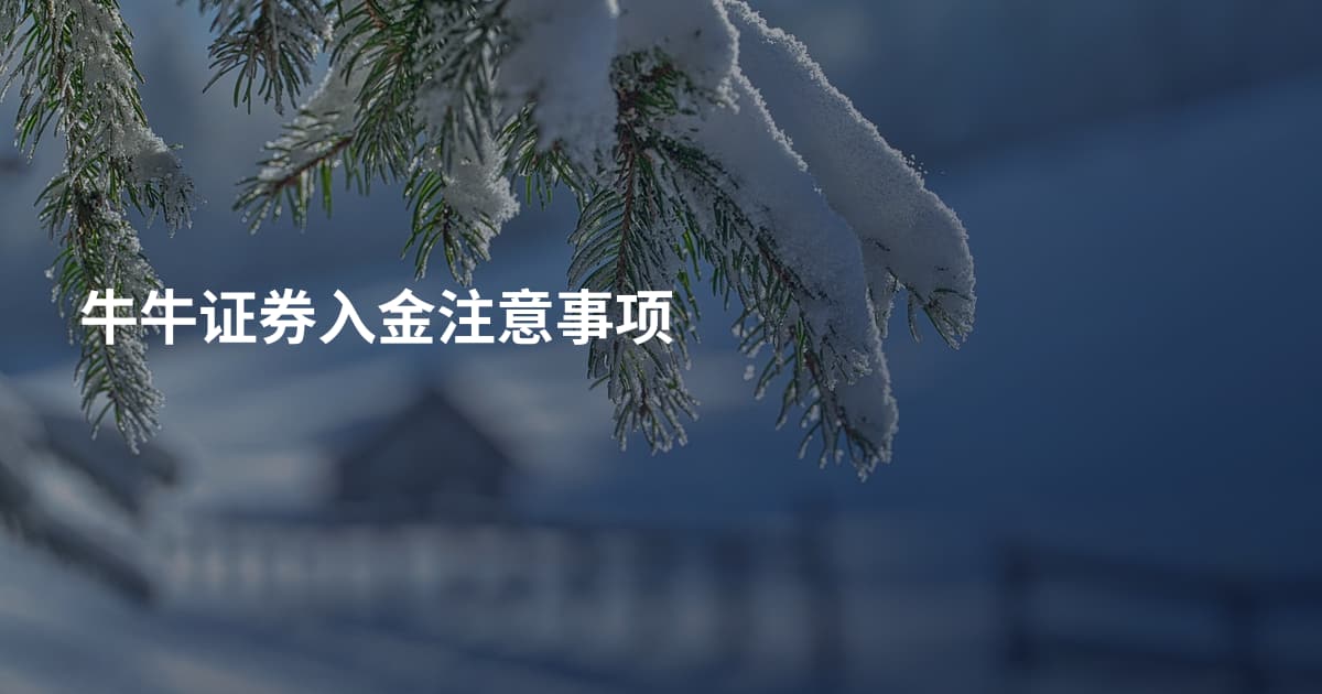 牛牛证券入金注意事项