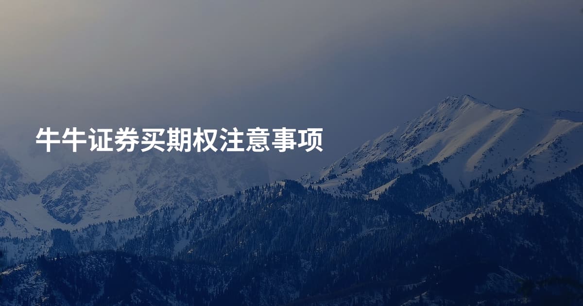 牛牛证券买期权注意事项
