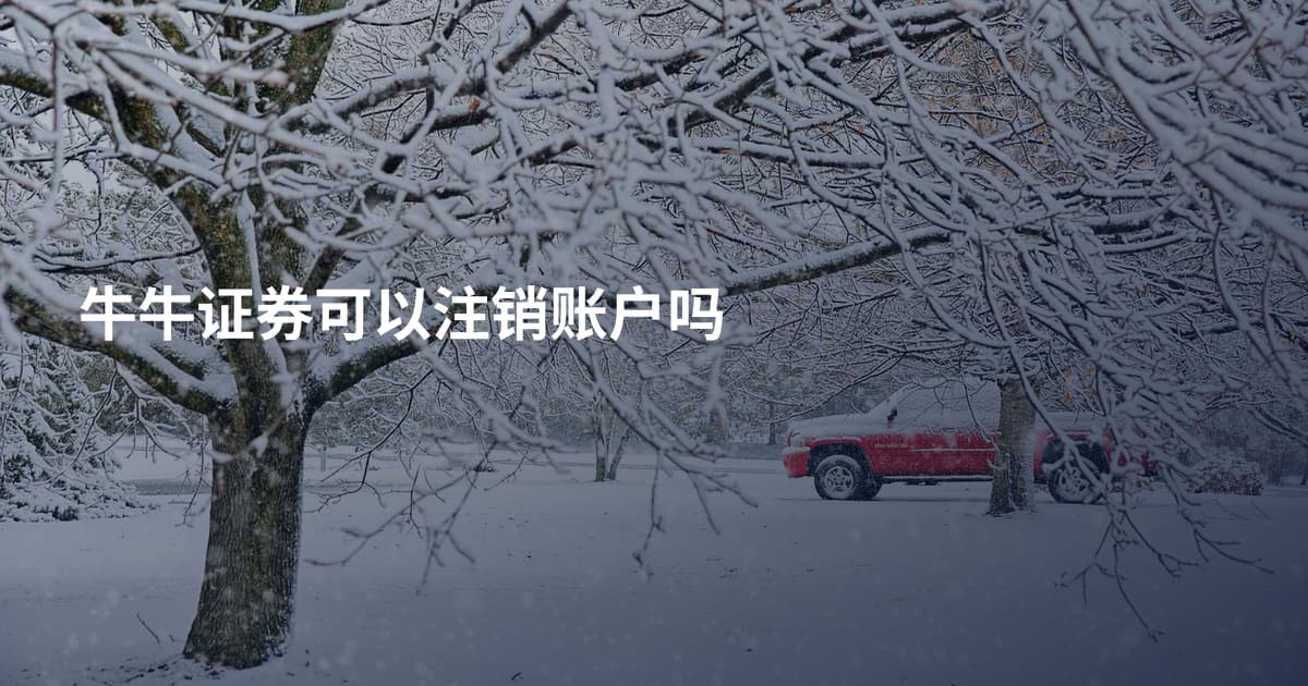 牛牛证券可以注销账户吗