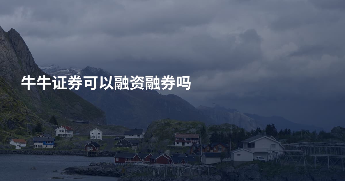 牛牛证券可以融资融券吗