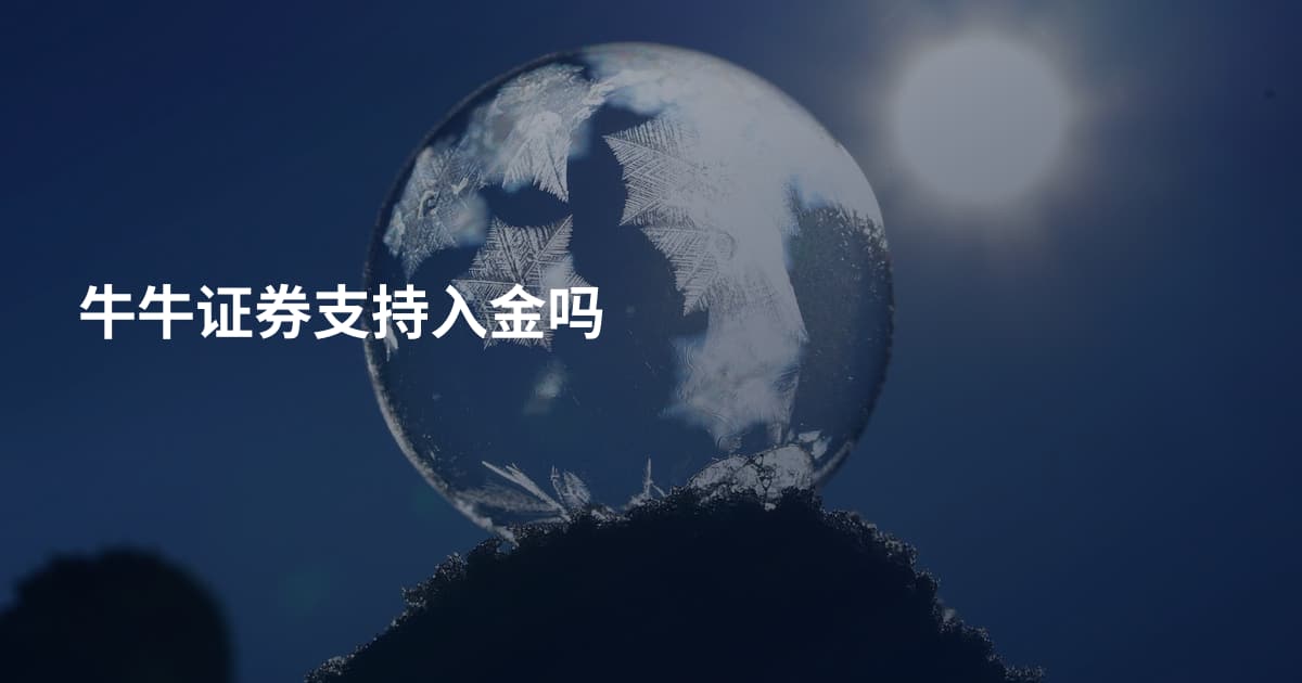 牛牛证券支持入金吗