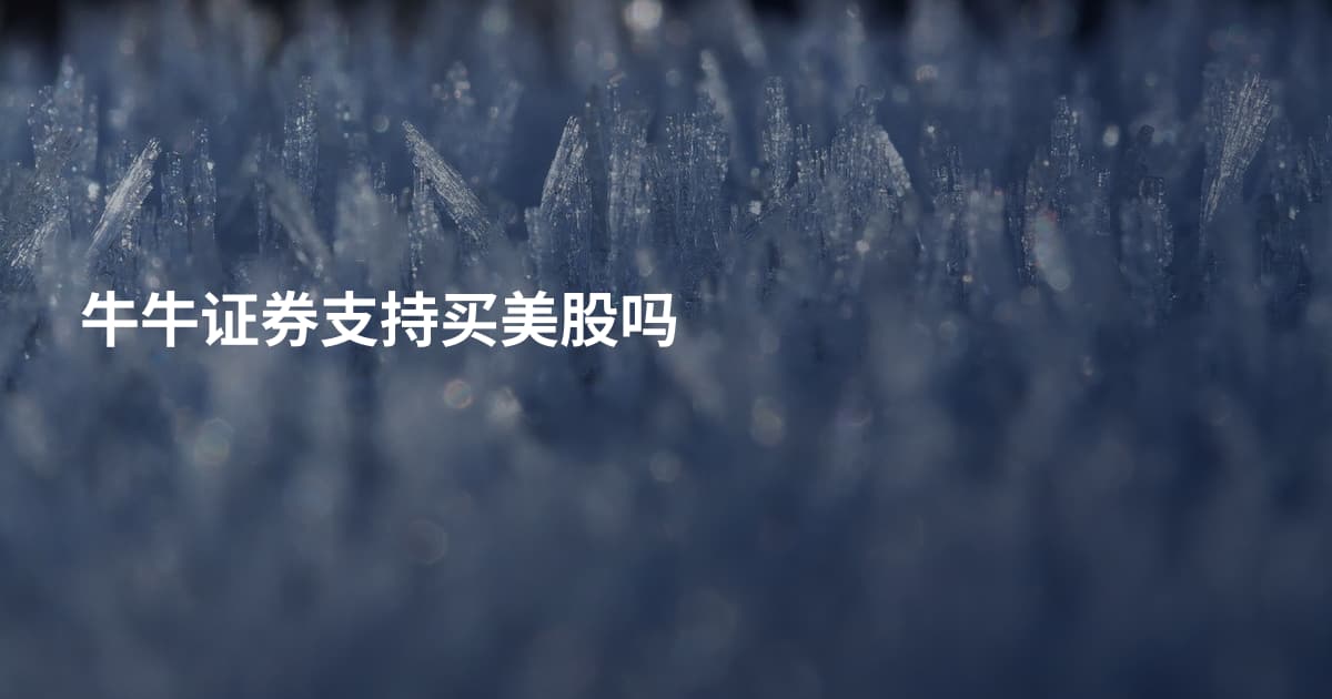 牛牛证券支持买美股吗