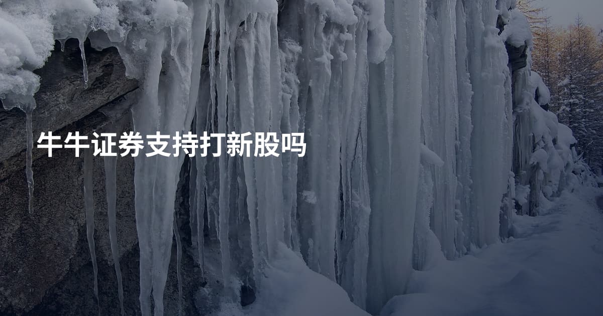 牛牛证券支持打新股吗