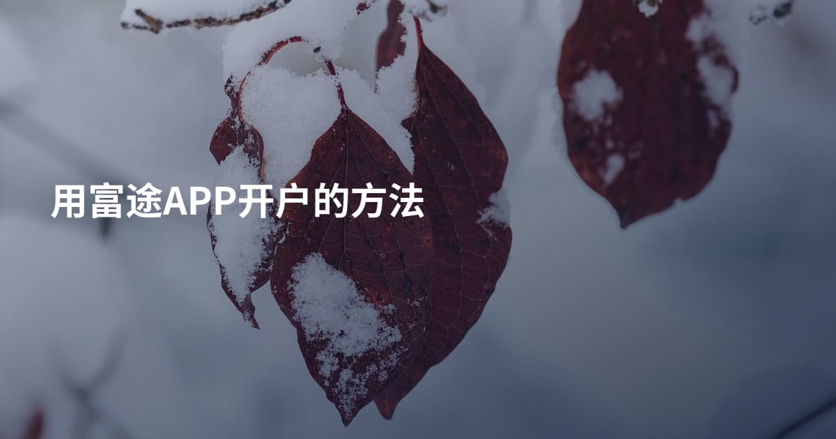 用富途APP开户的方法