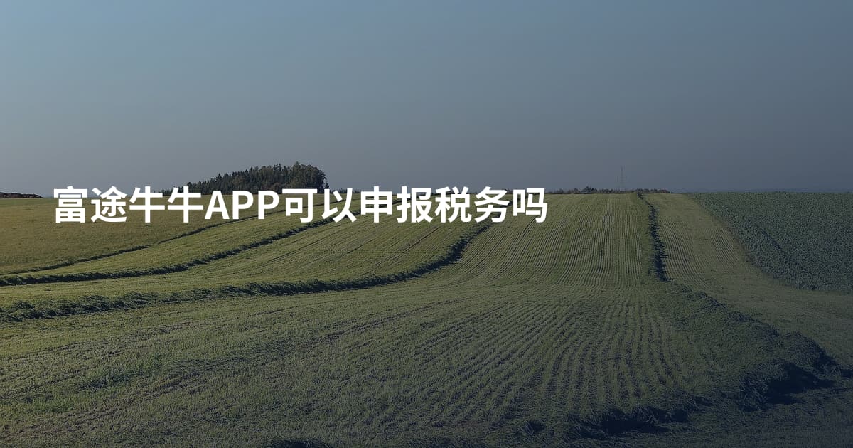 富途牛牛APP可以申报税务吗