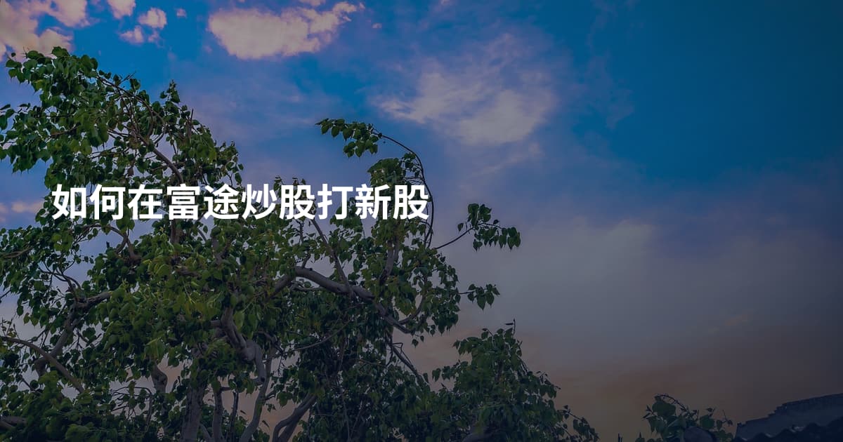 如何在富途炒股打新股