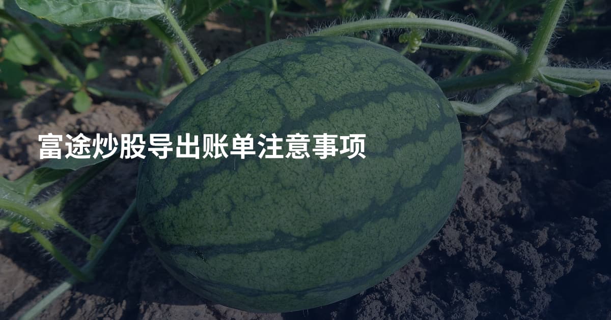 富途炒股导出账单注意事项