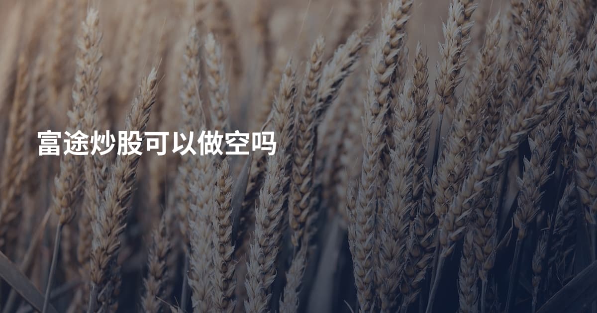 富途炒股可以做空吗