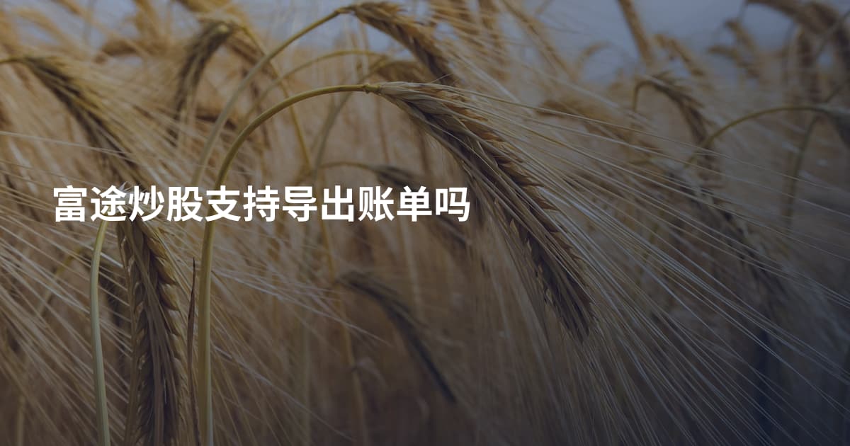 富途炒股支持导出账单吗