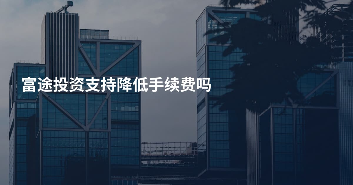 富途投资支持降低手续费吗