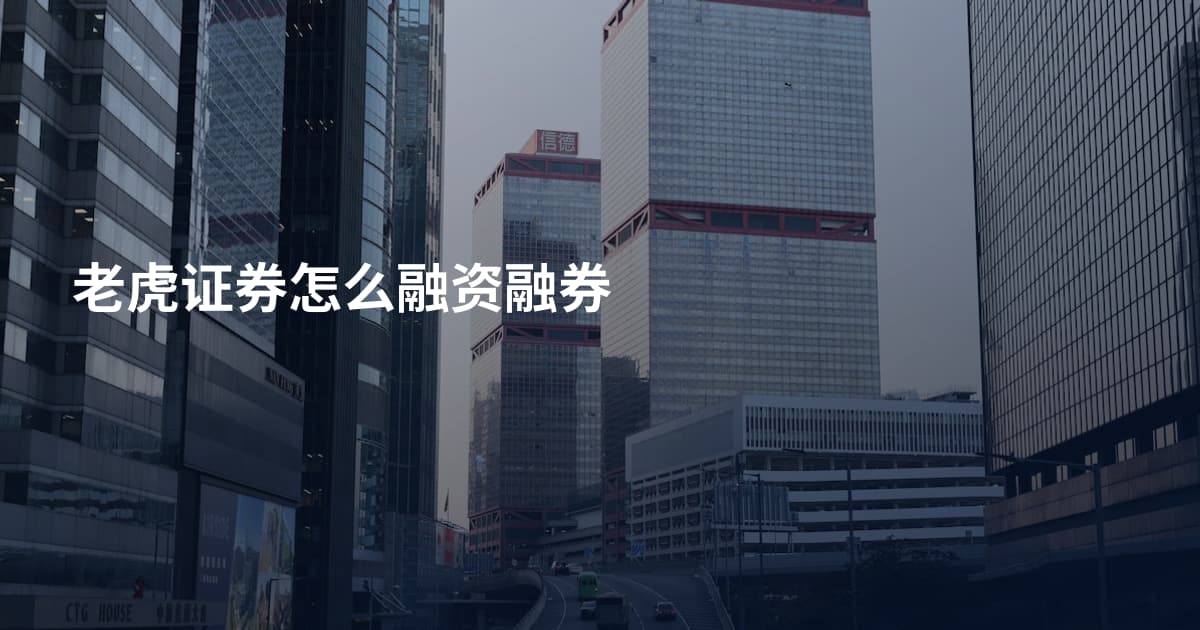 老虎证券怎么融资融券