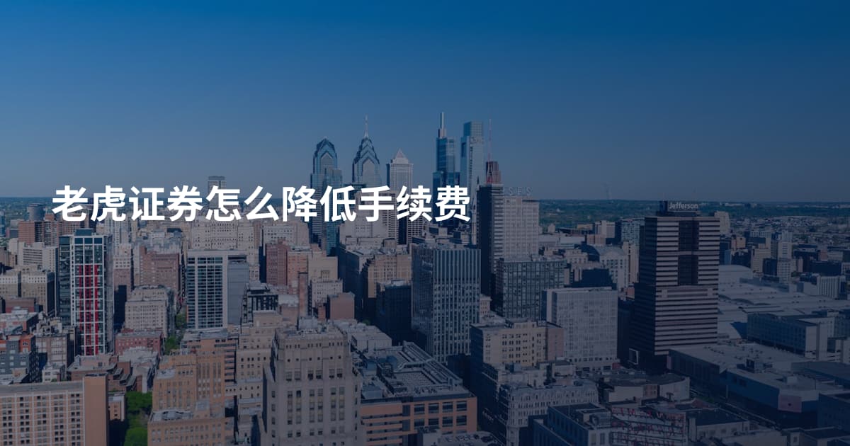 老虎证券怎么降低手续费