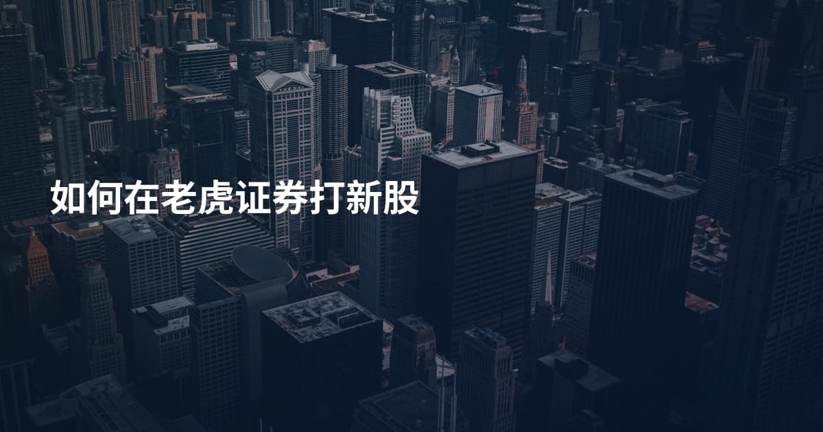 如何在老虎证券打新股
