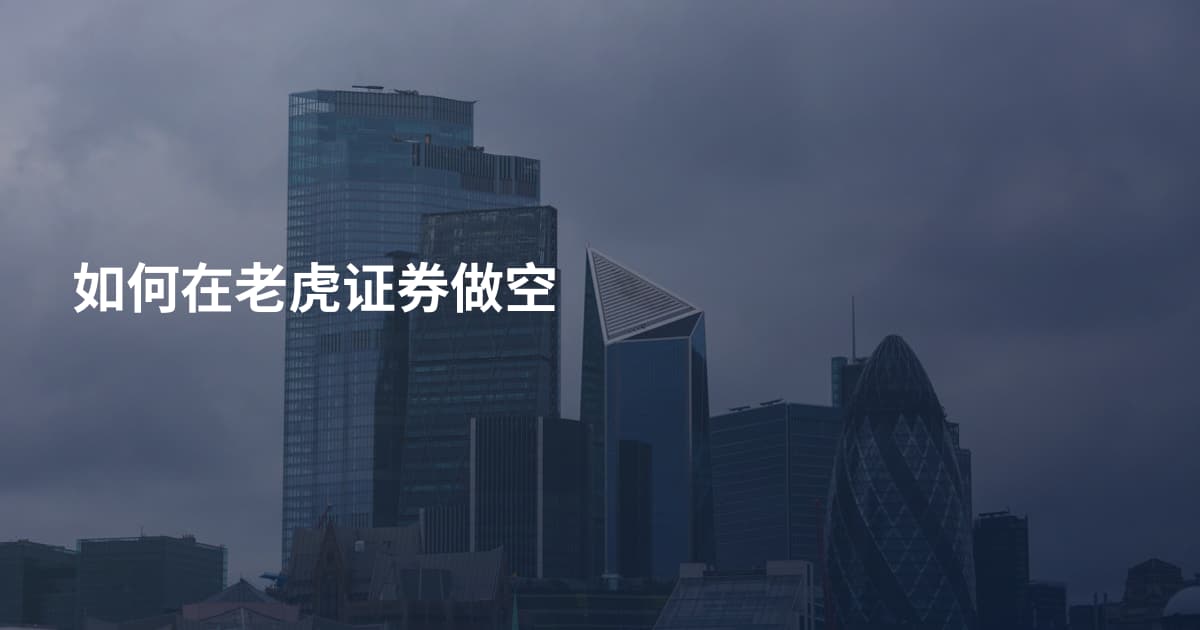 如何在老虎证券做空