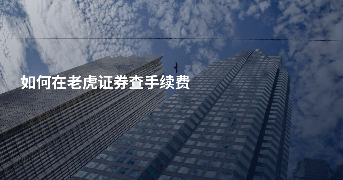 如何在老虎证券查手续费