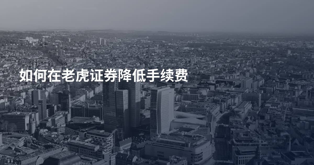 如何在老虎证券降低手续费