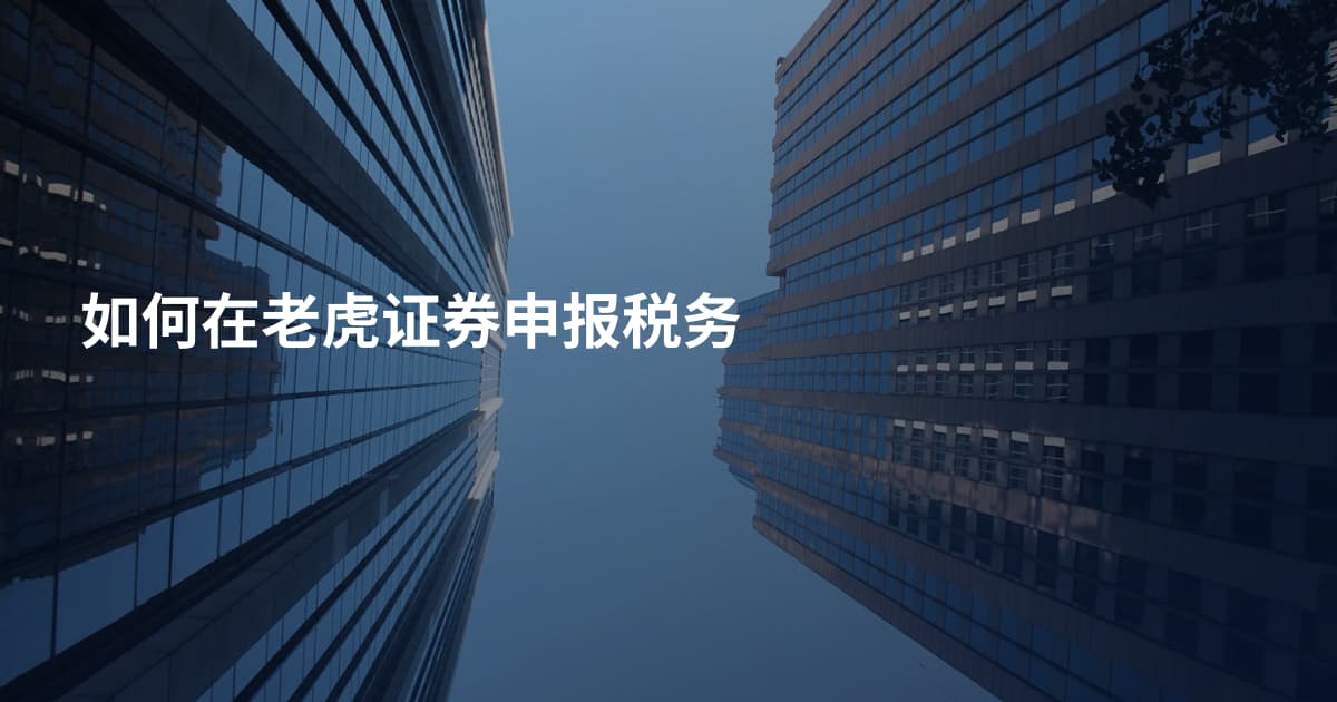 如何在老虎证券申报税务