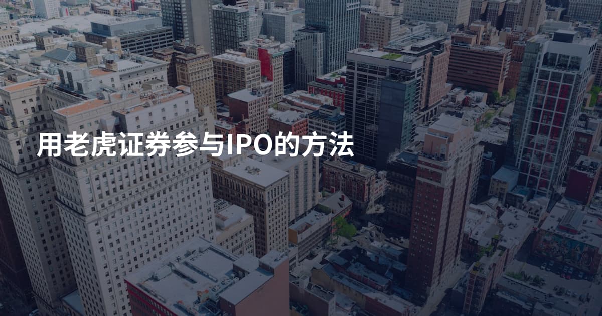 用老虎证券参与IPO的方法