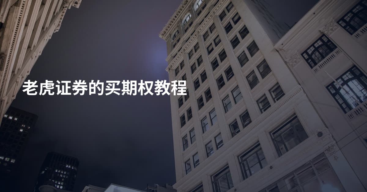 老虎证券的买期权教程