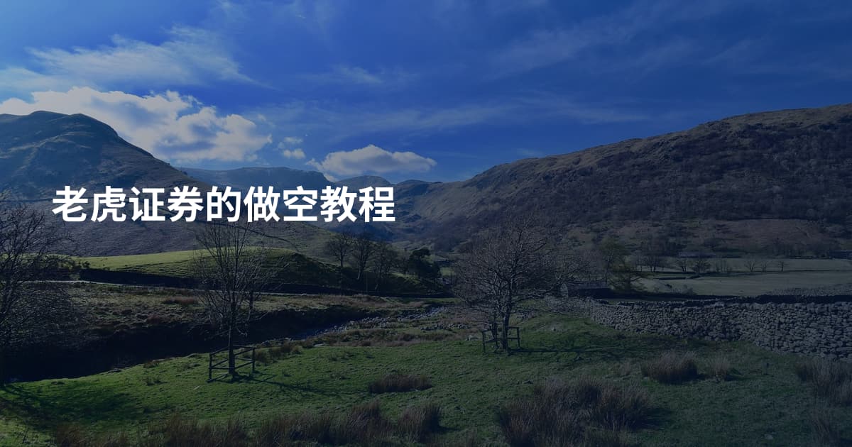 老虎证券的做空教程