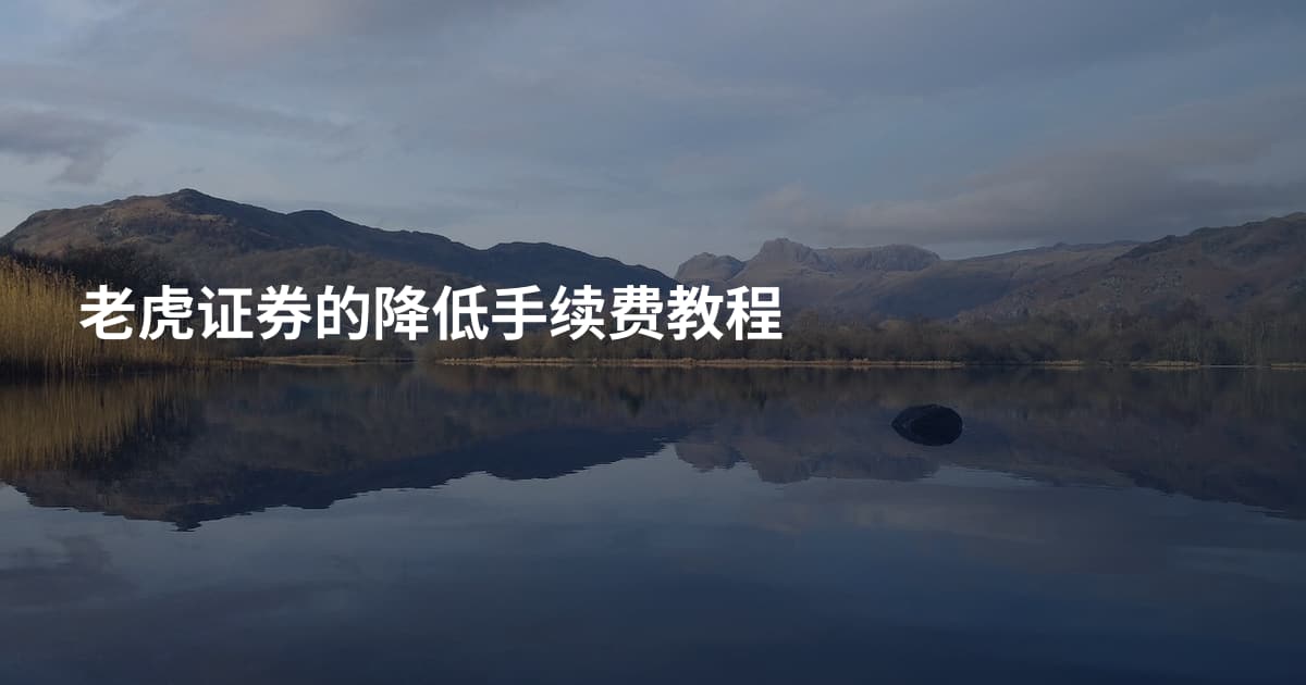 老虎证券的降低手续费教程
