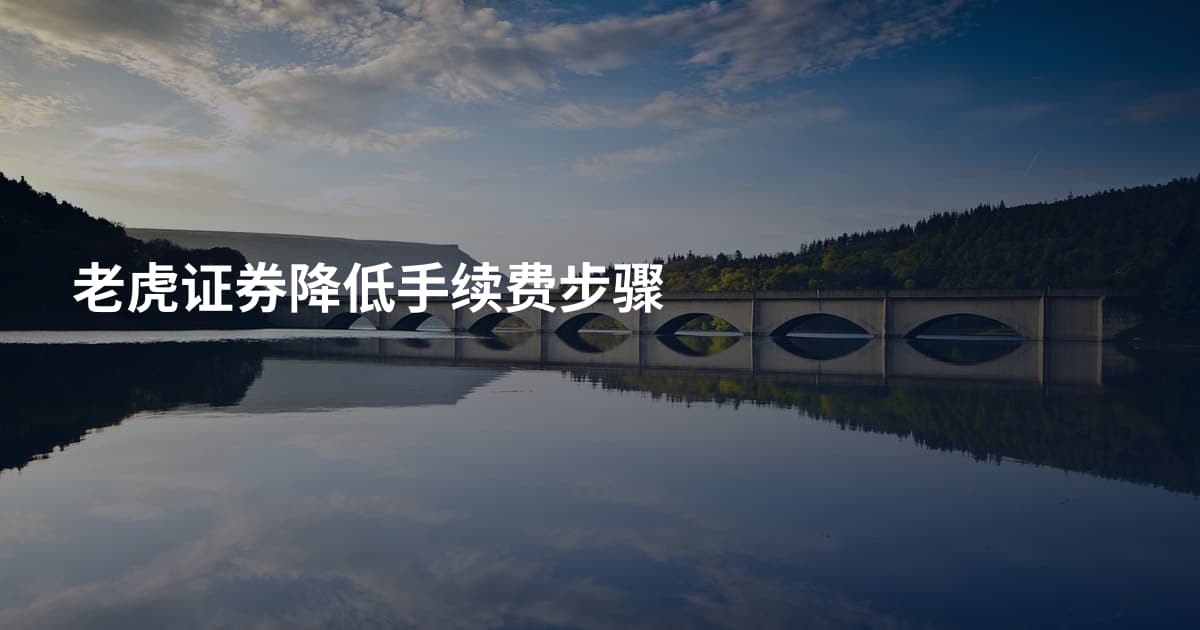 老虎证券降低手续费步骤